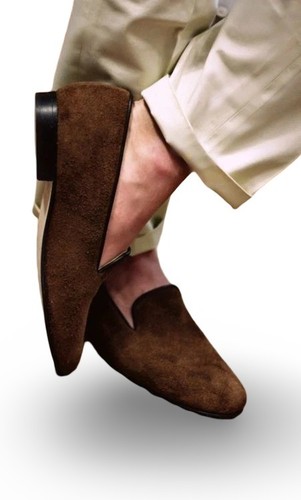 Handmade brown suede leather - suede,