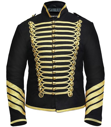 Mens black gold hussar - gold,