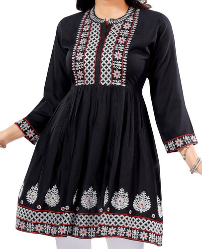 Women kurti tunic - dress, black