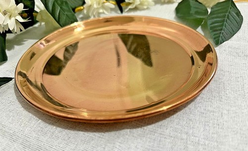 Copper pooja plate - copper, plate/