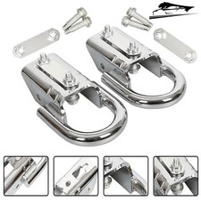 NEW Front Pair (2) Silver Tow Hooks w/ Hardware For Ford F-150 F150 2004-2024