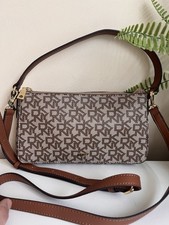 Dkny Genuine Brown Monogram Dkny Signature Women’s Crossbody Bag.