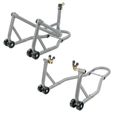 KCT MOTORCYCLE HEAVY DUTY REAR & FRONT HEAD STOCK PADDOCK STAND STEEL