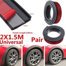 2x 1.5M Black Car Fender Flare Extension Wheel Eyebrow Protector Pad Universal