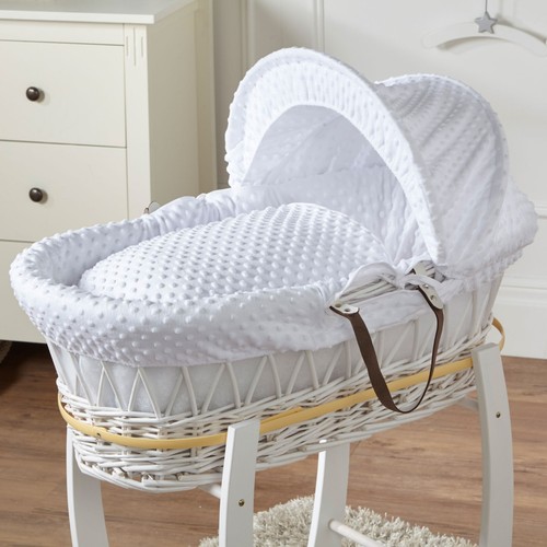 Baby moses basket white dimple - white,