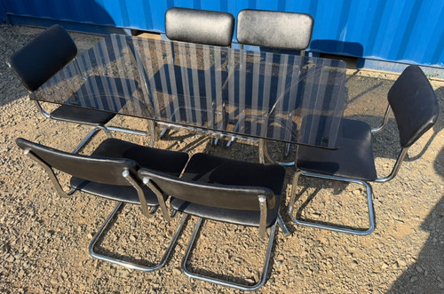 Vintage glass dining table - vintage,