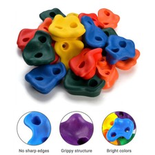 30Pcs Climbing Grips Holds Rock Wall Stones In/Outdoor Kids Playground Mix-color