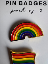 GAY PRIDE SET OF 2 PIN BADGES