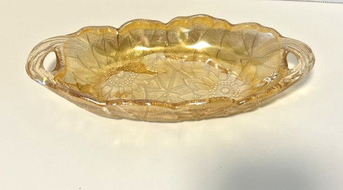 Vtg amber carnival - vtg, glass