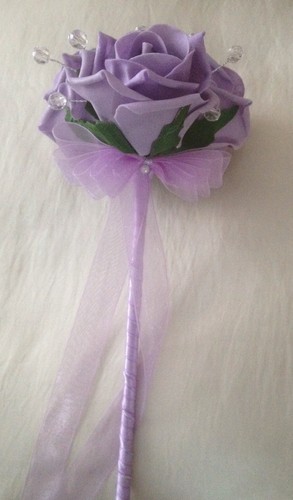 Flower girl lilac wand - girl, wedding
