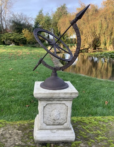 Cast iron armillary stone - armillary,