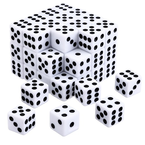 Pack 14mm white dice six - 50,