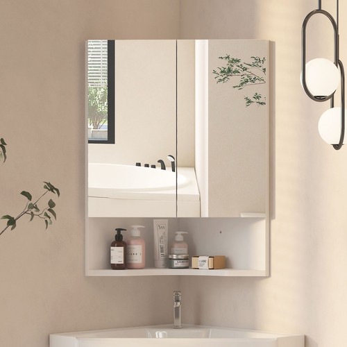 Bathroom corner mirror cabinet - bathroom,