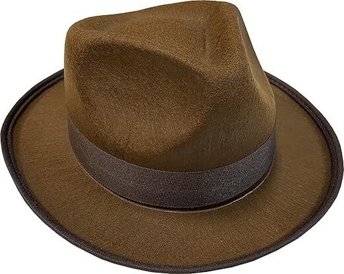 Brown permafelt fedora indiana - brown,