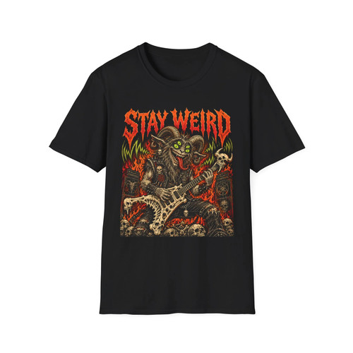 Stay weird demon graphic tee - graphic,