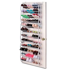 36 PAIR OVER DOOR HANGING SHOE RACK 12 TIER SHELF ORGANISER STORAGE STAND HOLDER