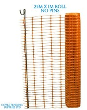 Safety Barrier Mesh Fencing 1m X 25m | Garden | Event | Building Site ORANGE