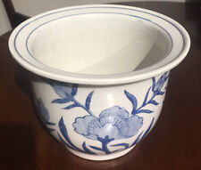Vintage Large Oriental Porcelain blue and white PeonyDesign Planter