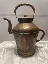 Vintage Large Copper Brass Kettle 19th/20th Century Antique Kitchenalia Prop