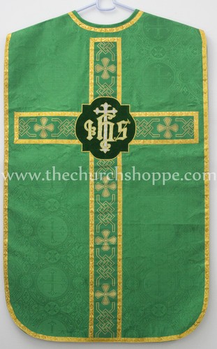 Green chasuble fiddleback - chasuble,