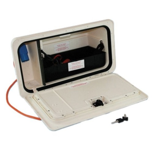 Caravan battery box door - box,