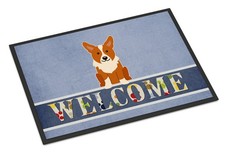 Corgi Welcome Doormat - 18x27 Decorative Floor Mat – Indoor/Outdoor Rug with Art