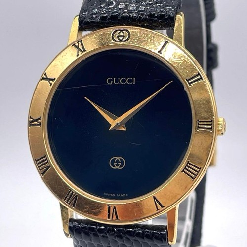 Gucci black dial gold - black,