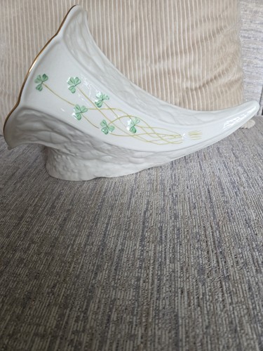 Belleek shamrock cornucopia - belleek,