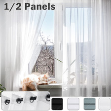 Voile Curtains Pair (2 Panels) Of Eyelet Ring Top Sheer Curtains Lucy Voile Net