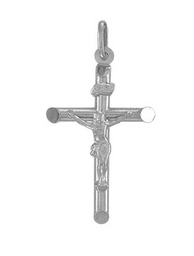 9ct white gold crucifix cross - crucifix,