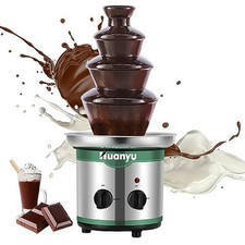 Huanyu 4-Tier Chocolate Fountain Large Fondue Sets for Chocolate Electric