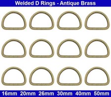 Welded D Rings - 16mm, 20mm, 26mm, 30mm, 40mm, 50mm - Antique Brass - Steel