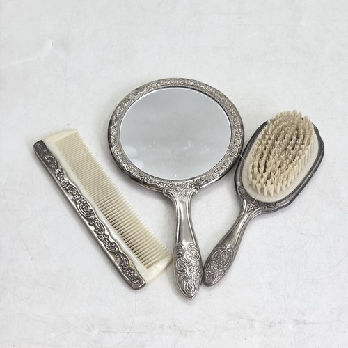 Art deco hand mirror brush - art,