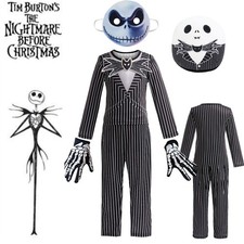 Halloween Boys Nightmare Before Christmas Cosplay Jack Skellington Costume Suits