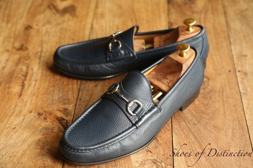 Gucci navy blue leather silver - navy,