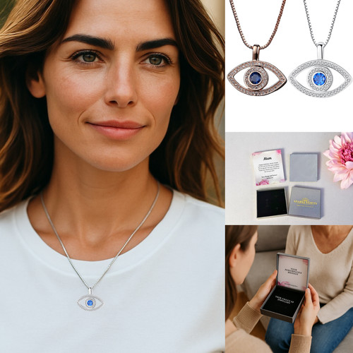 Blue evil eye zircon crystal - blue,