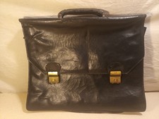 Texier Black Leather Briefcase