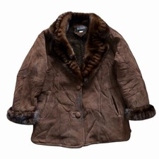 Vintage Silvano Korean Sheep Leather Wool Coat Womens Size M/L Afghan Sherpa