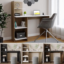 FRANCO Computer Desk Workstation 4-Tier Shelves Home Office Study Writing Table