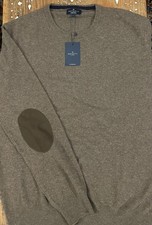 Hackett London BNWT Merino Cashmere Mix crew neck Bark Large