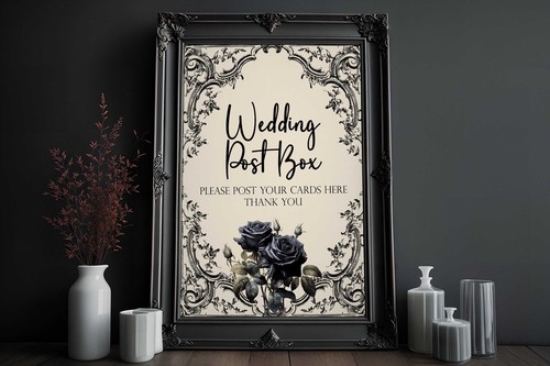 Gothic rose wedding sign - gothic,