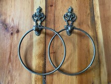 2x 23 CM Towel Rail Solid Brass Full Material Antique Vintage Gründerzeit