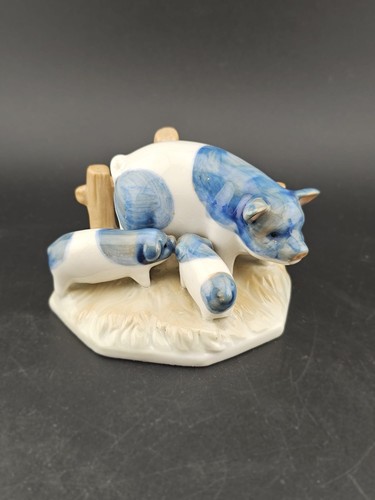 Vintage porcelain pig farm - vintage,