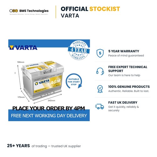 Agm car battery 12v varta - a8,