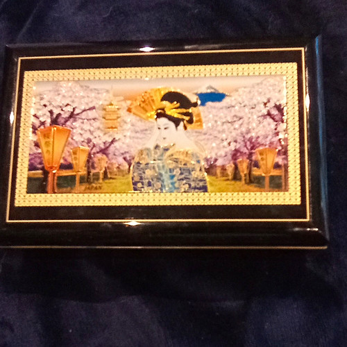 Black lacquered decorative - black, box