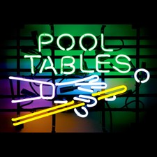 Pool Tables Billiards 24"x20" Neon Sign Lamp Light Nightlight Business Beer Art