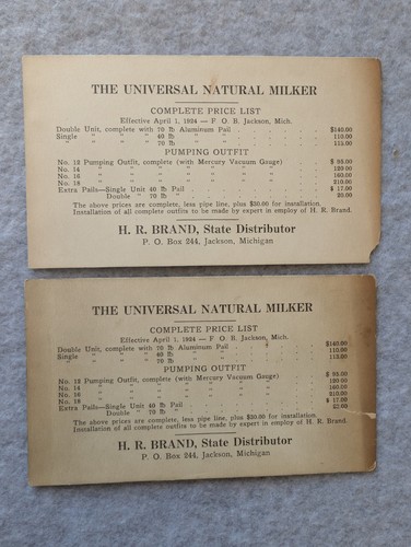 Antique price list dairy farm - list,