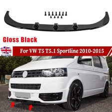 For VW TRANSPORTER T5 T5.1 SPORTLINE 10-14 Lower Front Splitter Bumper Lip Black