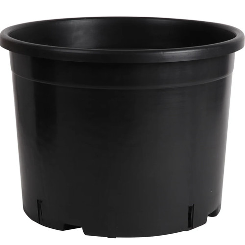Round plant pot black - pot, heavy
