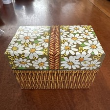Vintage Tin Metal Recipe Box